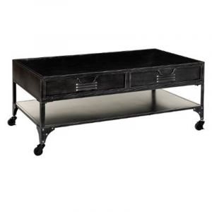 Atmosphera Table Basse 4 Tiroirs en Métal "Sevin" 110cm Gris