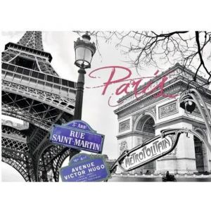 Ravensburger Puzzle Adulte 1500 Pieces : Monument De Paris Tour Eiffel Arc De Triomphe Noir Et blanc