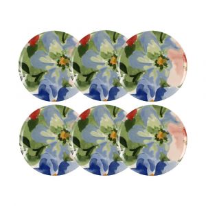Novastyl Lot 6 assiettes plates floralux 26cm en porcelaine