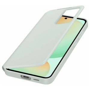 Samsung Etui Smart View avec porte-carte pour Galaxy S24FE - Vert d''eau