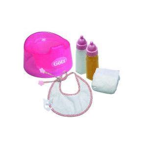 Gotz Coffret repas et hygi&egrave;ne Basique pour poupon