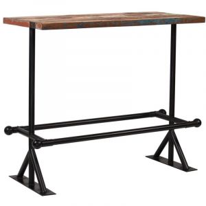 Image de Table haute mange debout bar bistrot bois m if recyclé multicolore 120 x 60 x 107 cm 0902094