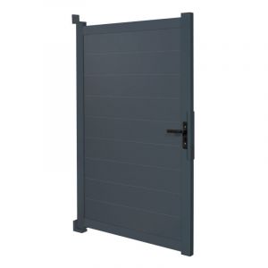 Idmarket Portillon 100 x 160 cm en aluminium gris anthracite