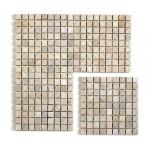 Carrelage de mosaïque (Boite de 1m²) / Plaque mosaïque mur et sol en marbre naturel coloris blanc mat - 30 x 30 cm - PEGANE -