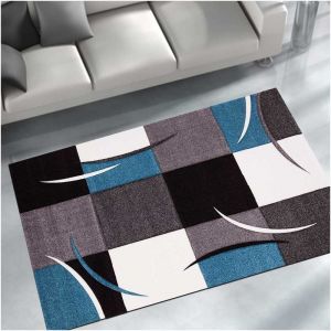 Unamourdetapis UN AMOUR DE TAPIS - DIAMOND COMMA - tapis Moderne Design - Plusieurs Couleurs et Tailles Disponibles 40x60 Bleu