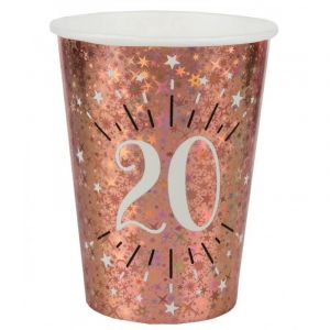 Santex Gobelet anniversaire 20 ans rose gold élégant (x10) REF/7349 Matière carton