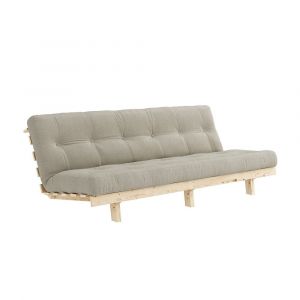 Inside75 Banquette convertible futon lean pin coloris lin couchage 130190 cm. - gris