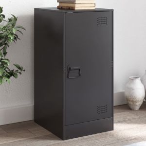 VidaXL Buffet noir 34,5x39x73 cm acier, armoire, placard, buffet haut, armoire lat&eacute;rale, armoire de rangement, organisateur de maison, buffet de salon