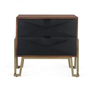 Giner Y Colomer - Table de chevet en bois de manguier avec tiroirs