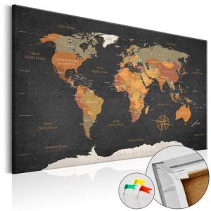 Artgeist Tableau en liège - Secrets of the Earth [Cork Map] 60x40