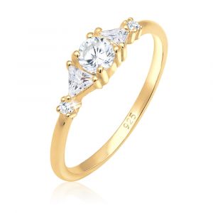 Image de Elli PREMIUM Bague Triangle Scintillant avec Cristaux de Zircone Bague Femme - (925/1000) Argent