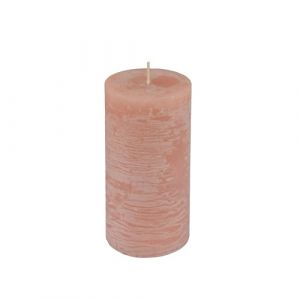 Homéa, Bougie Pilier D6,8 x H10 cm Rustique Coloris Rose Poudre