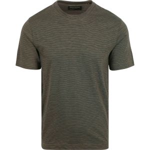 Marc O'Polo T-shirt Slub Stripes Dark Green Vert foncé Vert taille XXL