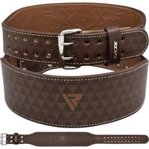 Rdx sports arlo ceinture d halterophilie en cuir beige moyen de 4 pouces taille s