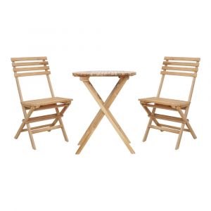 Axi Rae Table et Chaise Bistrot, 2 Chaises 1 Table, Ensemble Bistro Extérieur en bois, 100% Teck - Salon de Jardin Bistrot, Table Bistrot pour
