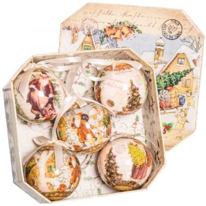BigBuy Christmas Boules de No&euml;l Multicolore Papier Polyfoam 7,5 x 7,5 x 7,5 cm (5 unit&eacute;s)