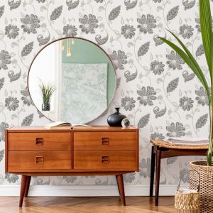 Papier peint intiss&eacute; Juliette Quartz 1005 x 52cm Gris - gris