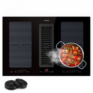 Klarstein Plaque de Cuisson Induction 2 en 1 77 cm cm avec Hotte Aspirante 391m³ h