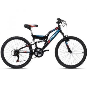 KS Cycling Vtt enfant tout suspendu 24 zodiac noir rouge tc 38 cm