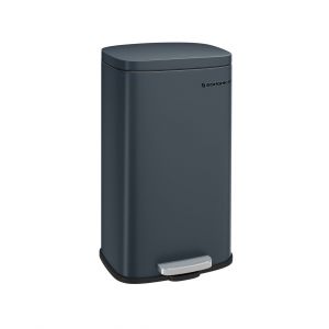 Songmics Poubelle de cuisine, 30l, Seau Interne en plastique, Couvercle à charnière, Gris Anthracite