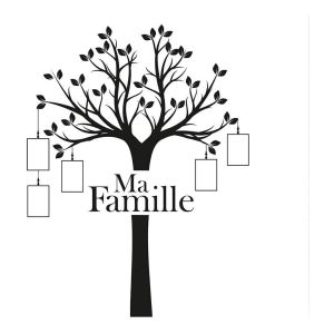 Sud trading Stickers Autocollant mural arbre ma famille