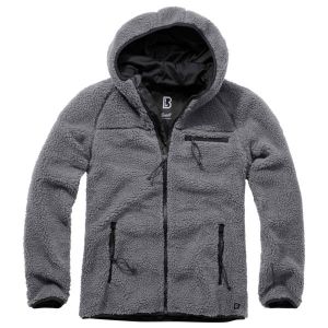 Brandit Teddyfleece Worker Jacket Veste de Travail en Molleton Teddy, Anthrazit, L Homme