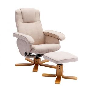 Charles Fauteuil Relax Tabouret Fauteuil gris foncé Fauteuil tv pivotant Polyester Bois - Svita