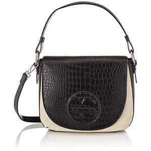 Image de Esprit Sac à bandoulière et écru et bimatière Noir