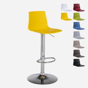 Grand Soleil Tabouret bar de cuisine design mat r&eacute;glable en hauteur Imola Matt, Couleur: Jaune