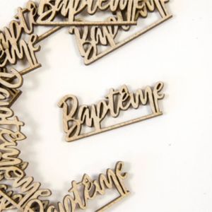 10 confettis bois baptème 4x1.7x0.3cm nature - générique dek1209