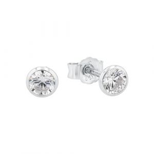 Amor Ohrstecker f&uuml;r Damen, 925 Sterling Silber, Zirkonia synth. Ohrringe 1 ct Weiss (14.99 &euro; / 1 ct)