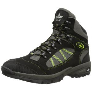 Lico Chaussures de randonn&eacute;e mi-montantes en rev&ecirc;tement textile noir/gris/vert fluo &agrave; lacets - taille 39