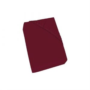 Italian Bed Linen Max Color Drap-Housse, 100 % Coton, Bordeaux, 1 Place et demie