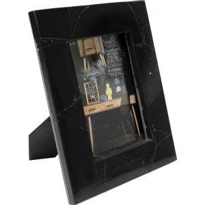Kare Design Kare Cadre photo design Agate Francis Noir Cadre décoratif en pierre d'agate Cadre avant en verre Fait à la main Pièce unique 25 x 20 cm (L/l)