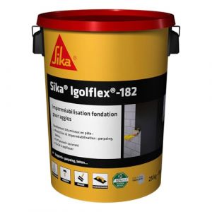 Sika Rev&ecirc;tement bitumineux en p&acirc;te Igolflex-182, Noir - Pour l'imperm&eacute;abilisation et la protection des murs de fondations - Pr&ecirc;t &agrave; l'emploi - Fort pouvoir couvrant - Application facile - 25kg