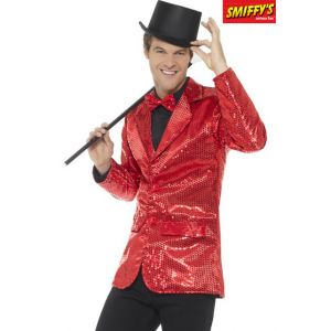 Image de Smiffy's Veste disco rouge à sequins luxe homme M