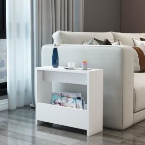 Nova Table latérale avec porte-portefeuille Portabri Design blanc moderne