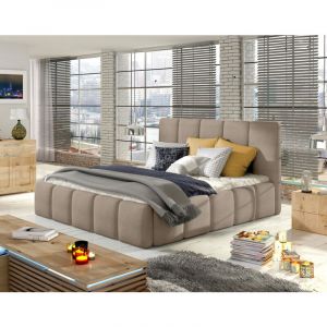 Lit coffre en Velours 140x200 taupe