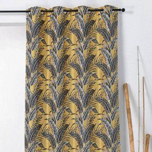 Home maison Rideau tendance aux impressions exotiques Jaune 135 x 245 cm