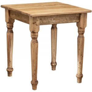 Table rustique style en bois m if de tilleul finition or vieilli L70xPR70xH78 cm