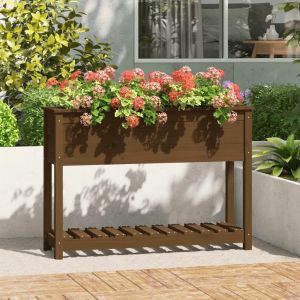 VidaXL Jardinière et étagère Marron miel 111,5x34,5x81 cm Bois de pin