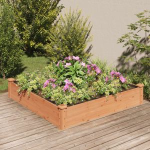 VidaXL Lit surélevé de jardin doublure 120x120x25 cm bois massif sapin Marron