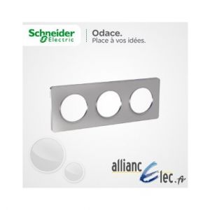 Schneider Electric Plaque Alu 3 Postes entraxe 71 Odace Touch