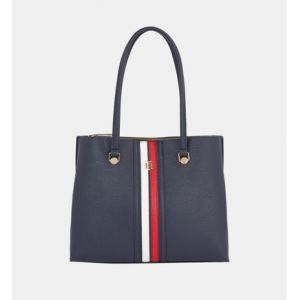 Tommy Hilfiger Sac à main avec détails de la marque Bleu