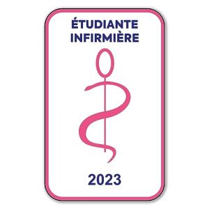 Autocollant Sticker - Vignette Caducée 2023 pour Pare Brise en Vitrophanie - V6 Étudiante Infirmière