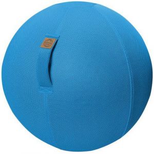Jumbo Bag Balle d'assise gonflable 75cm enveloppe tissu mesh bleu