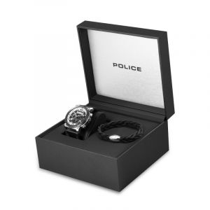 Police Montre Homme Montres Barbedwire BLEDER COFFRET NOEL PL.15714JSB-02A-XMSA - Bracelet Acier Noir