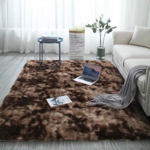 Tapis de Shaggy, simple moderne duveteux salon chambre microfibre ultra douce - couleur café-80*160cm-YOLISTAR