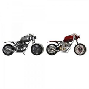 Horloge de table DKD Home Decor Motocyclette Fer 2 pcs 44 13.5 23 cm