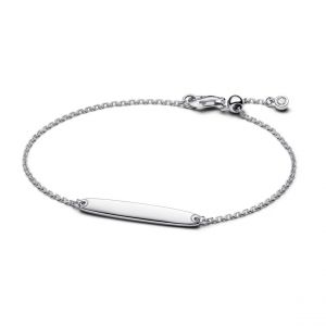 Pandora Bracelet Chaîne Barre Gravable